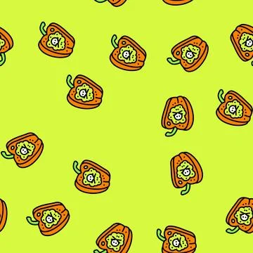 Vegetables danger symbol vector seamless pattern Stock Illustration