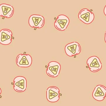 Vegetables danger symbol vector seamless pattern 스톡 일러스트