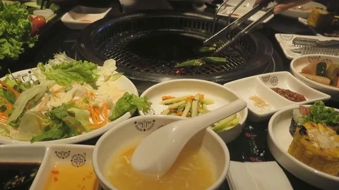 Vegetables on the dinner table Stock Footage 70544682