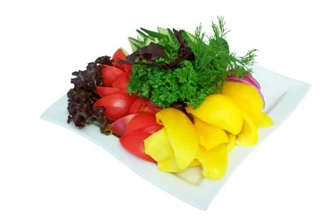 Vegetables on a dish Stock Photos