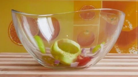 Vegetables Dropping into a Bowl 스톡 동영상 58688351