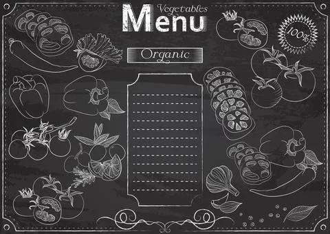 Vegetables elements menu Stock Illustration