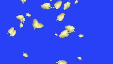 Vegetables falling animation chroma key element loop Stock Footage 126928906