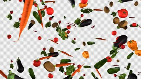 Vegetables Falling Background Stock Footage 281048117