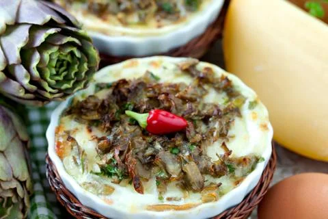 Vegetables flan closeup Stock Photos