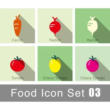 Vegetables food flat icon set design vector illustration Stock Illustration