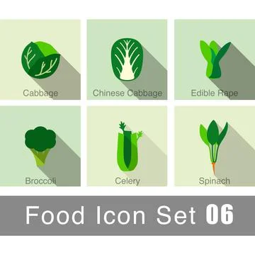 Vegetables food flat icon set design vector illustration Stock Illustration