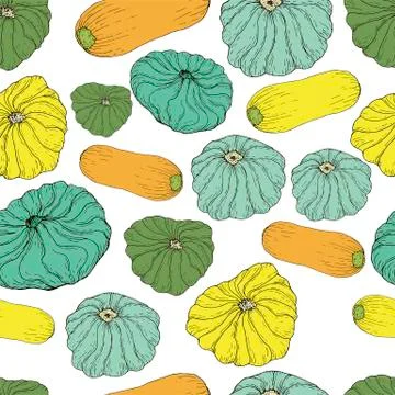 Vegetables food seamless pattern. Stock Illustration