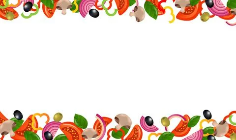 Vegetables Frame With White Background Stock-Illustration