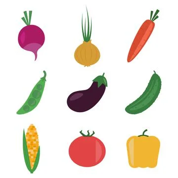 Vegetables fresh set vector illustration Stock Illustration