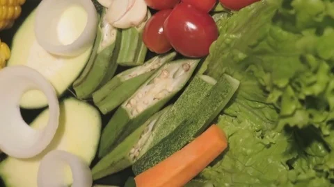 Vegetables, fruit on the table Stock Footage 70545869