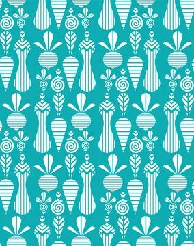Vegetables geometric pattern seamless. Vegetable background Illustrazione stock