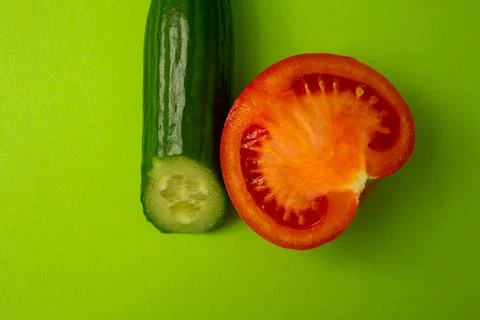 Vegetables on a green background Stock Photos