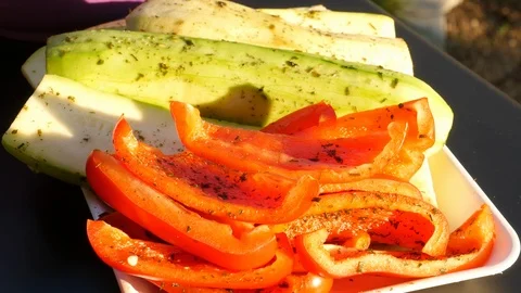 Vegetables for grilling Stock Footage 95294101