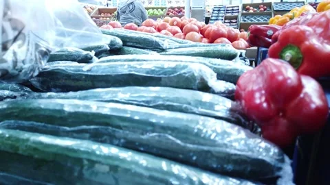 Vegetables At The Grocery Store Stock Footage 149902511