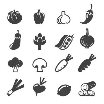 Vegetables icon set Stock Illustration
