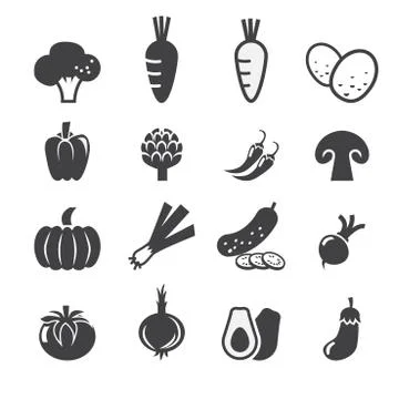 Vegetables icon set Stock Illustration