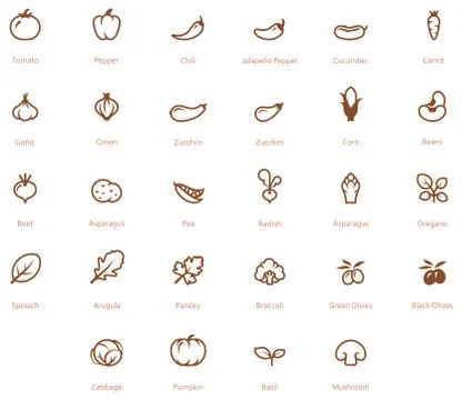 Vegetables icon set Stock Illustration