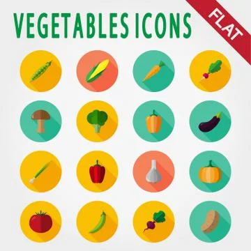 Vegetables icon set Stock Illustration