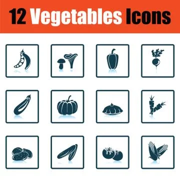 Vegetables icon set Stock Illustration