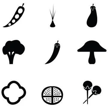 Vegetables icon set Stock Illustration