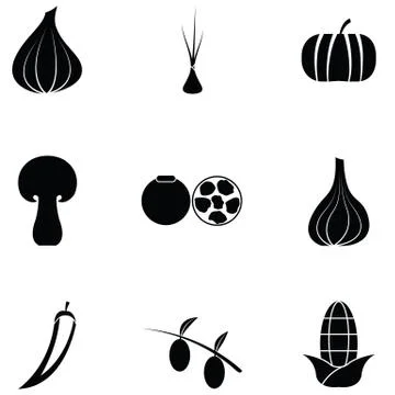 Vegetables icon set Stock Illustration