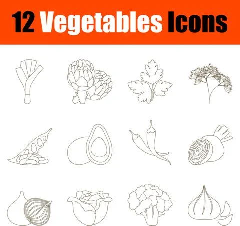 Vegetables Icon Set Stock Illustration