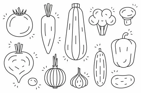 Vegetables icon set Stock Illustration