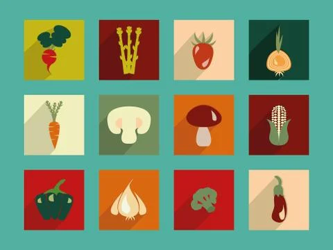 Vegetables icon set - Illustration Stock Illustration