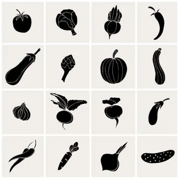 Vegetables Icons. Illustrazione stock