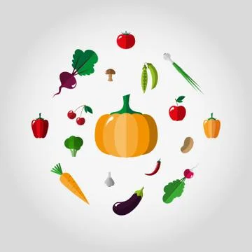 Vegetables icons Stock Illustration