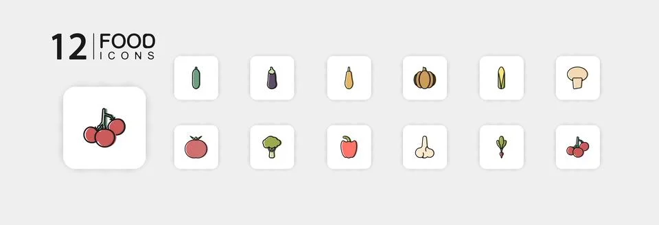 Vegetables icons. Stock Illustration