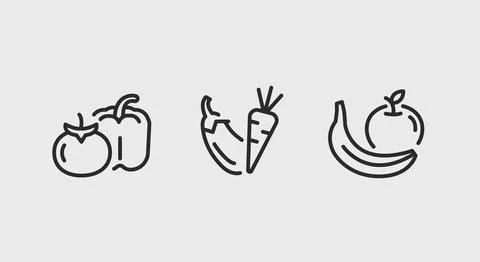 Vegetables icons Stock Illustration