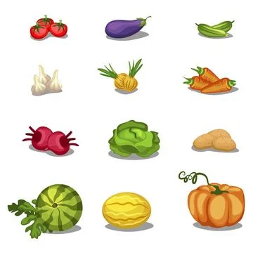 Vegetables icons set, vector illustration Stock Illustration