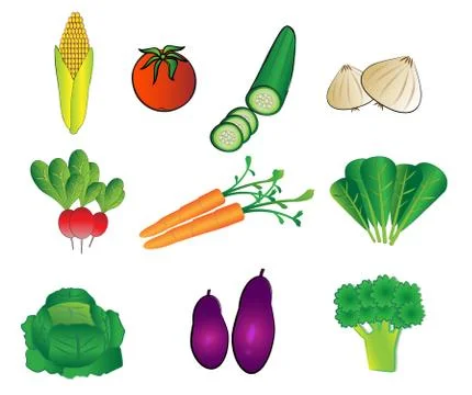 Vegetables illustrations Stock Illustration