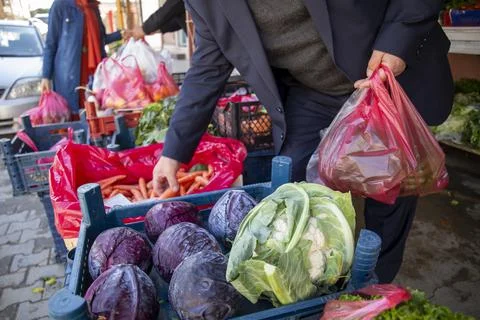 Vegetables from inside the crates Stock Photos