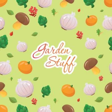 Vegetables isolated on background in unique trendy organic style イラスト素材