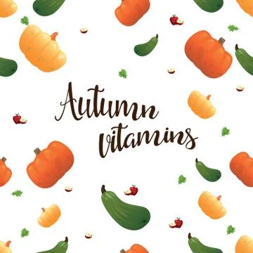 Vegetables isolated on background in unique trendy organic style イラスト素材
