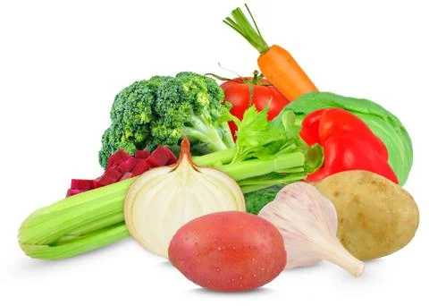 Vegetables isolated on a white background Stock Photos