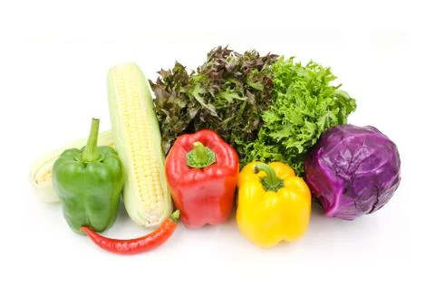 Vegetables isolated on white background. Stock Photos