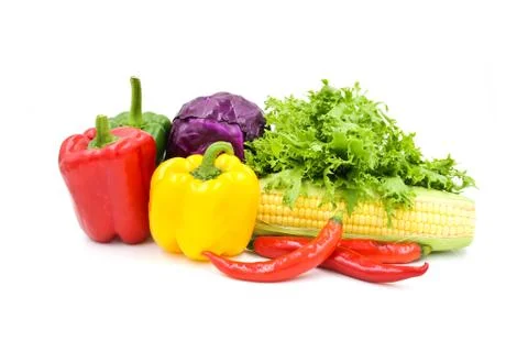 Vegetables isolated on white background. Stock Photos