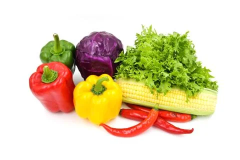 Vegetables isolated on white background. Stock Photos