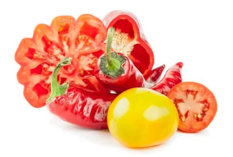 Vegetables isolated on white Stock Photos
