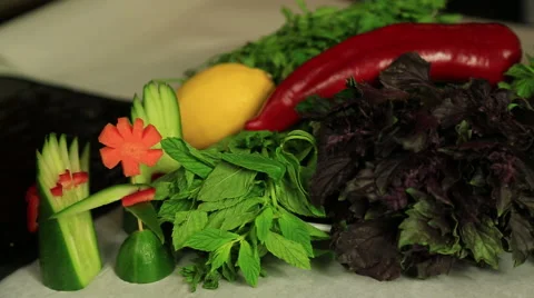 Vegetables in the kitchen Stock Footage 65481415