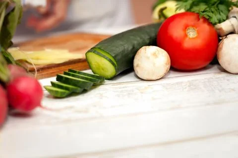 Vegetables in the kitchen Stock Photos
