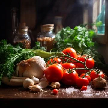Vegetables on the kitchen 库存照片