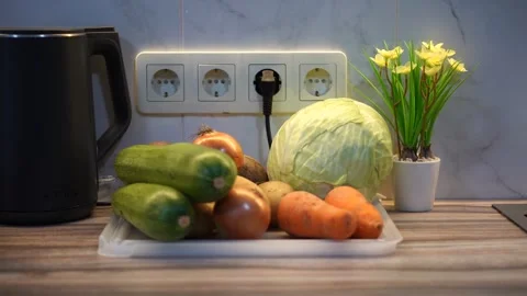Vegetables on the kitchen table Stock Footage 318172821