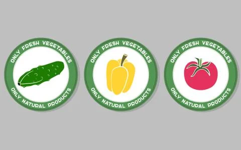 Vegetables Labels Set Stockillustratie