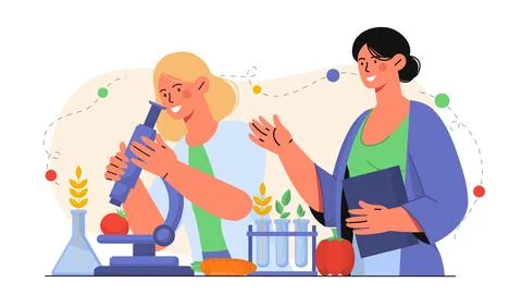 Vegetables to laboratory vector concept Stock Illustration