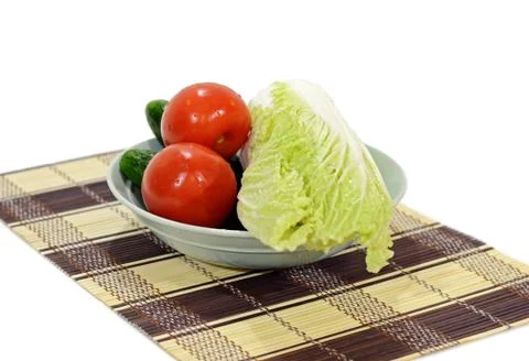 Vegetables lie on a dish Stock Photos